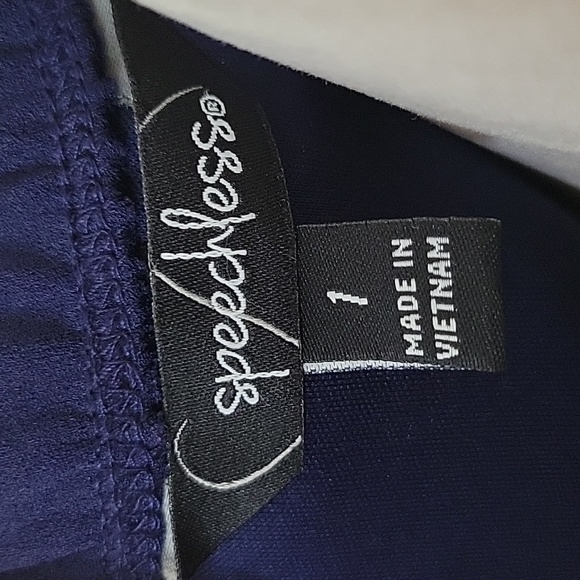 Navy Blue Halter Bodycon Dress with Mesh and Rhinestone Waist Detail - Picture 4 of 4